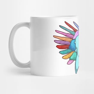 Raven skull with colorful feathers - Aestethic Goblincore Mug